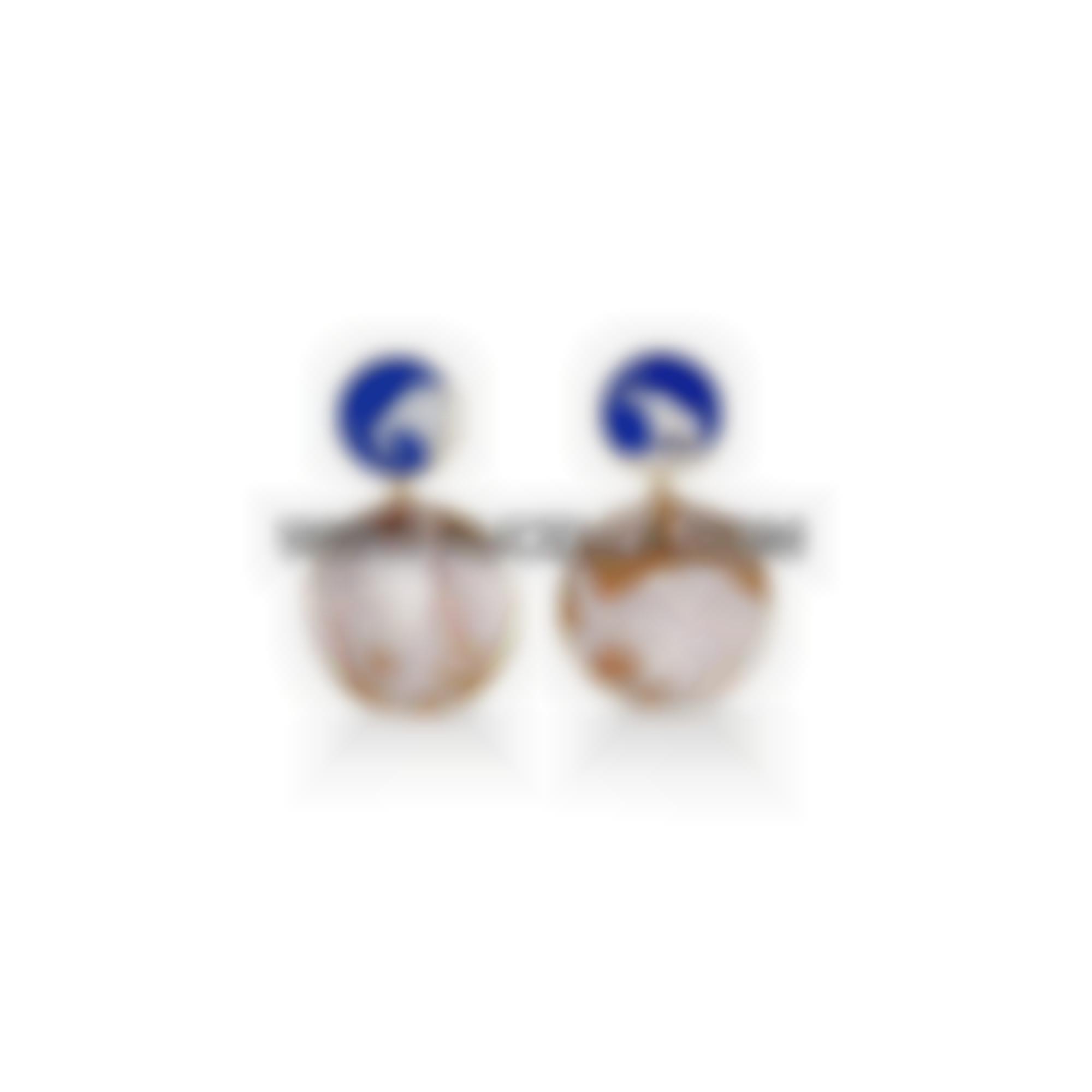 Earrings with cameos and mosaic 