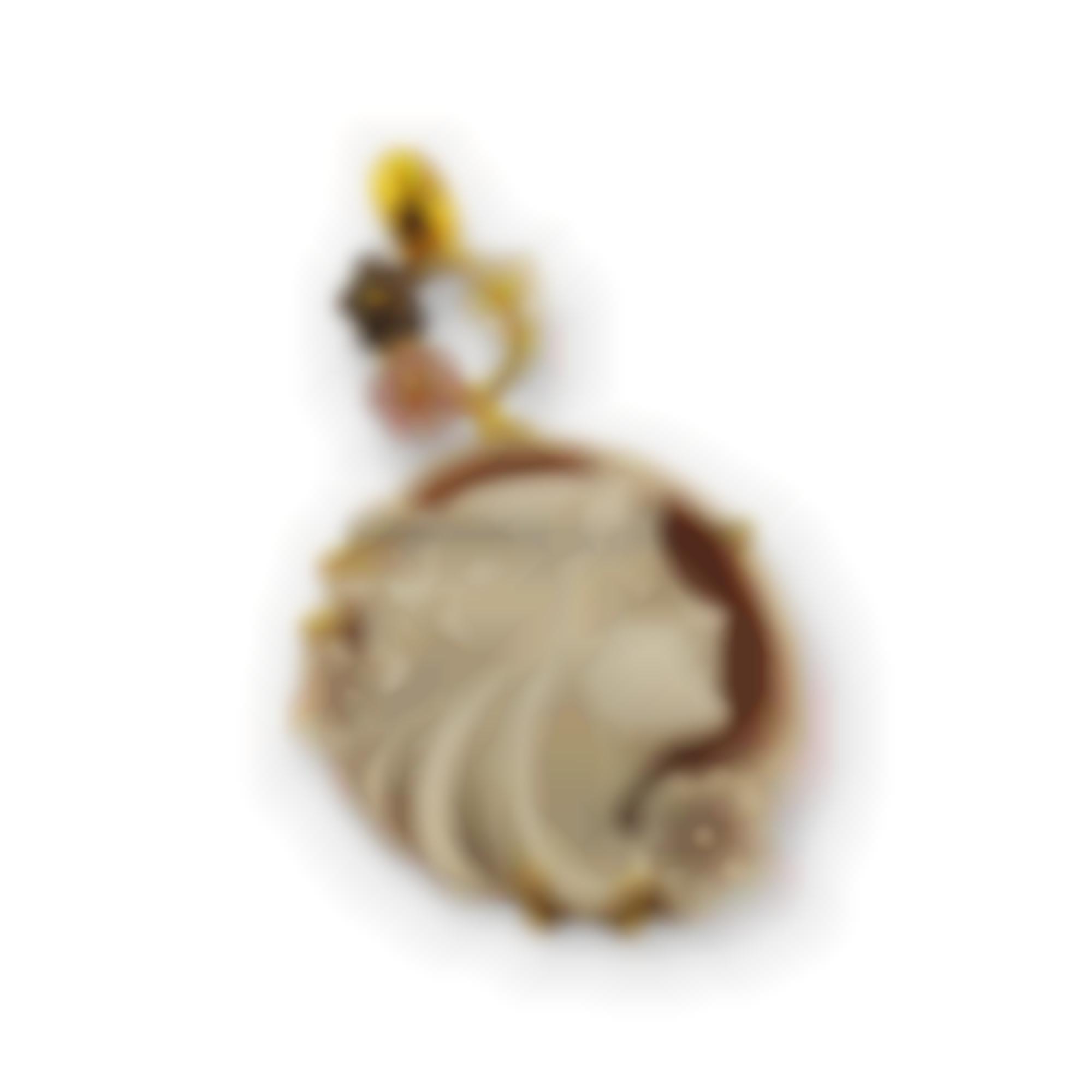 Pendant set in silver with natural sardonyx cameo