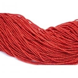 Collane in corallo rosso pallini mm 2