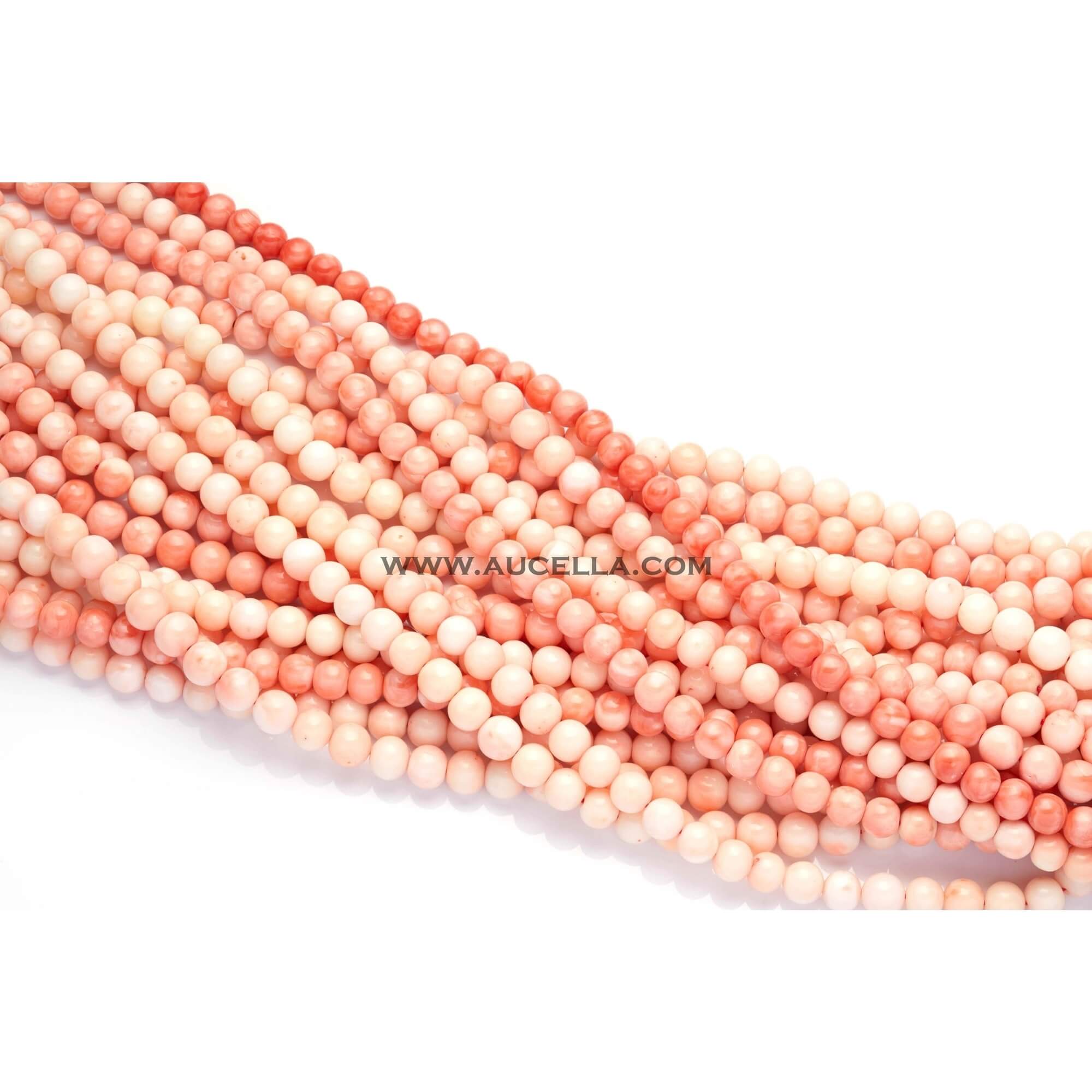 Collane in corallo rosa pallini mm 8