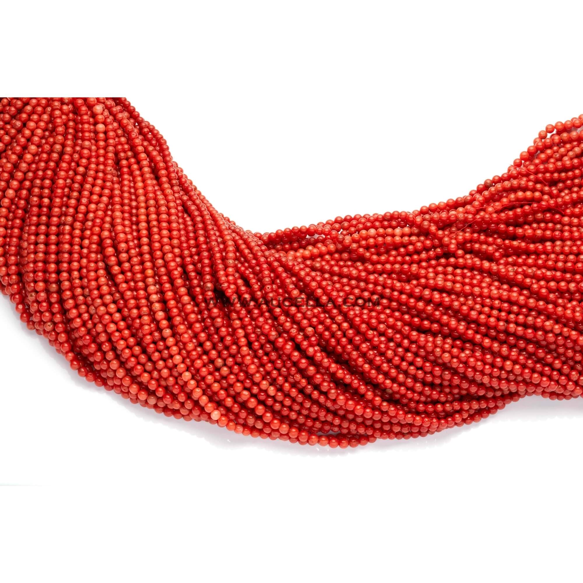 Natural red coral beads shape size mm 3 to 5 low quality