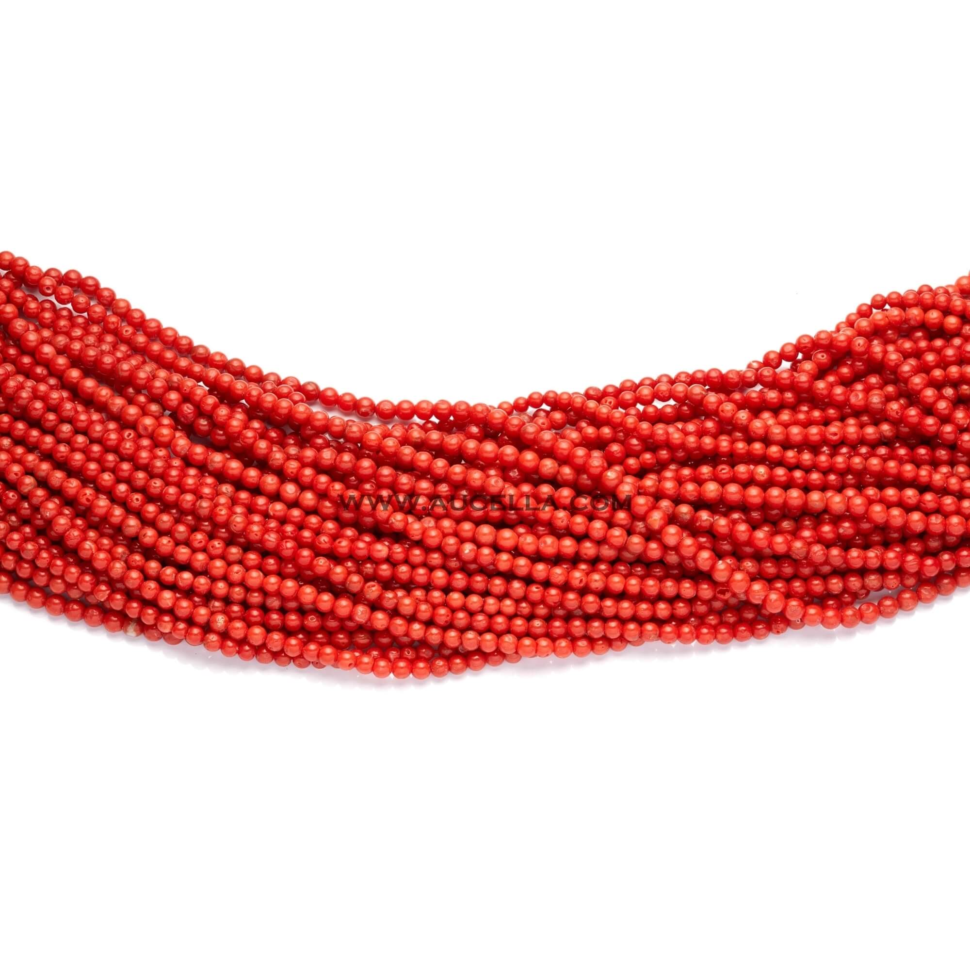 Natural red coral beads shape size mm 6-7 low quality