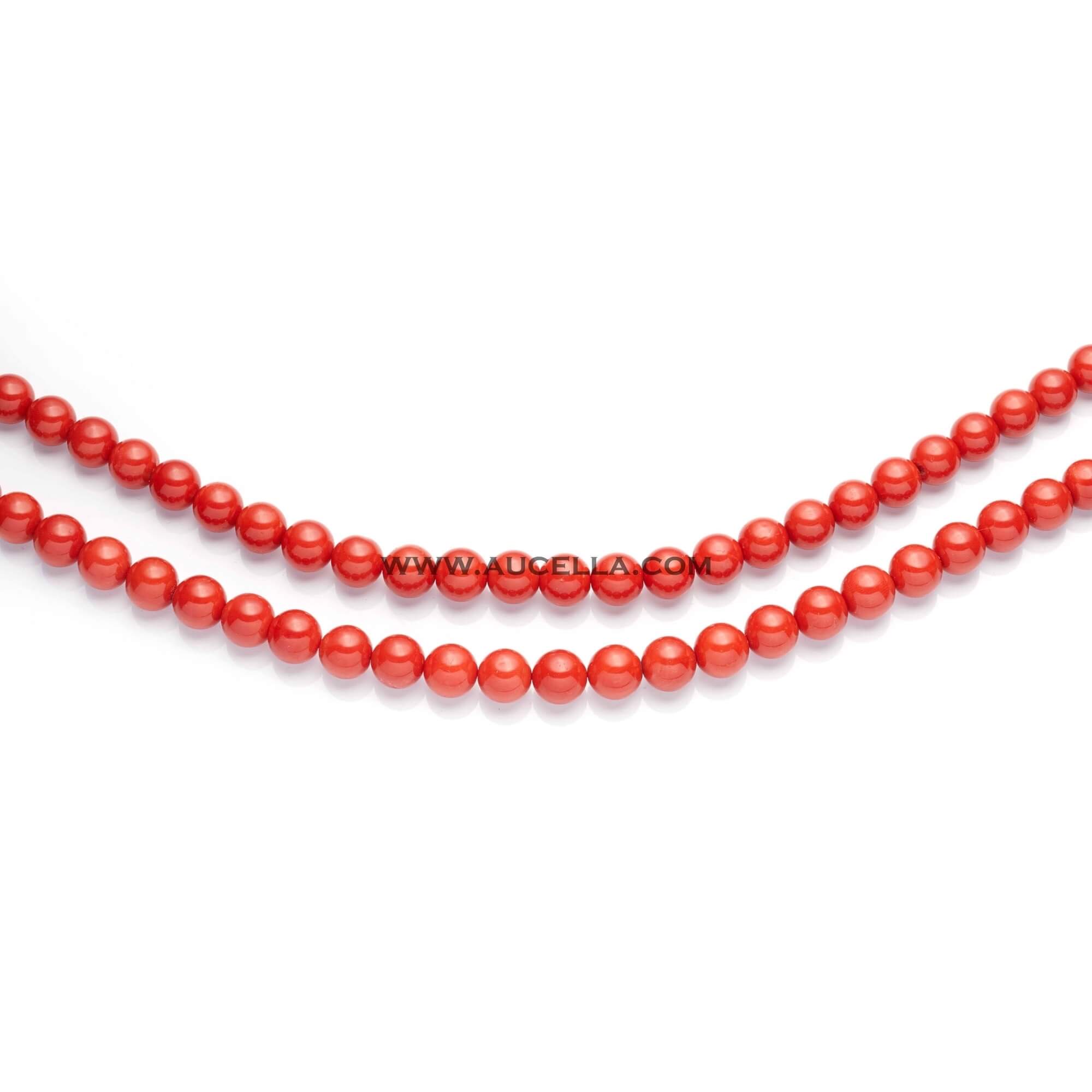 Collane in corallo rosso pallini mm 12 