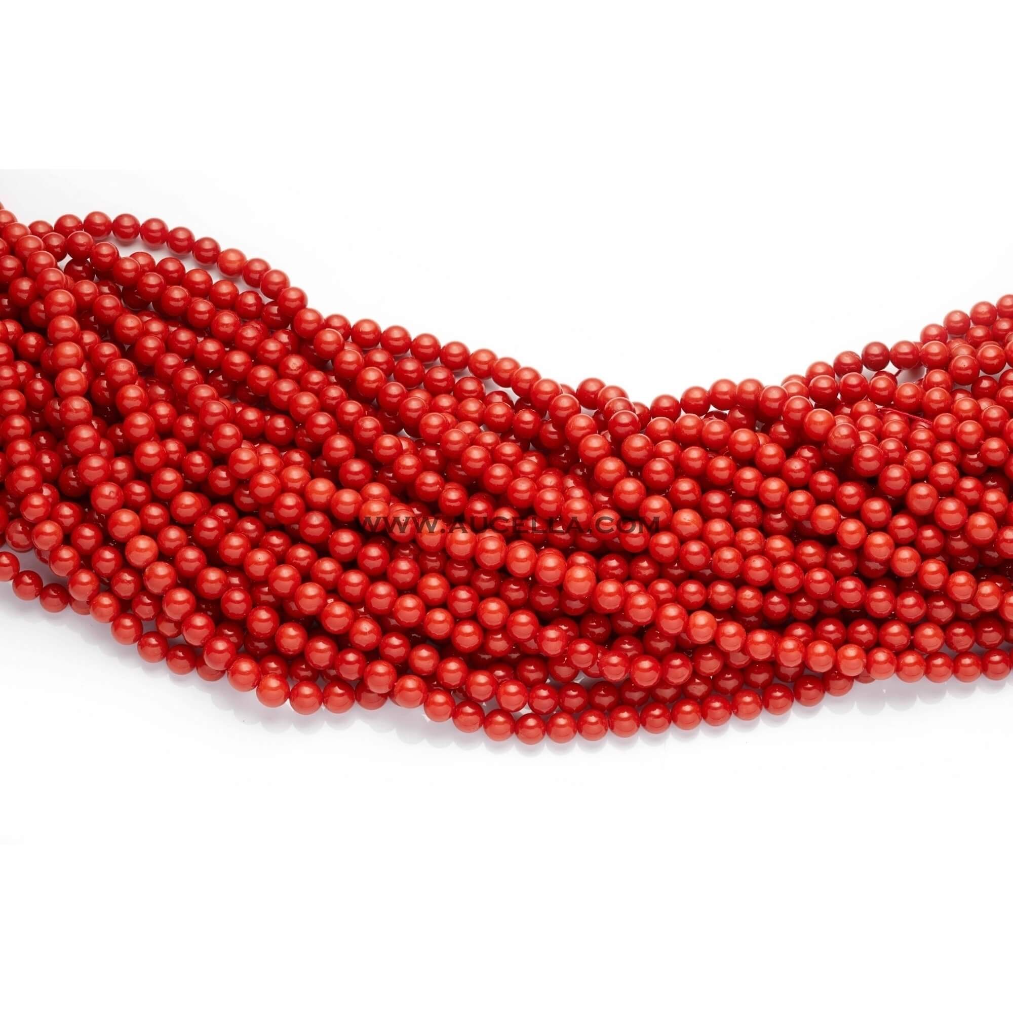 Natural redÂ coral beads shape size mm 7