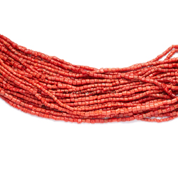 Natural red coral tube shape size small second quality