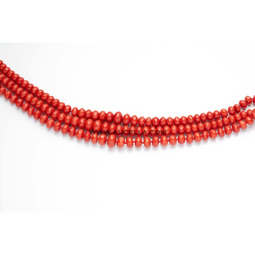 Natural red coral roundels faccetted