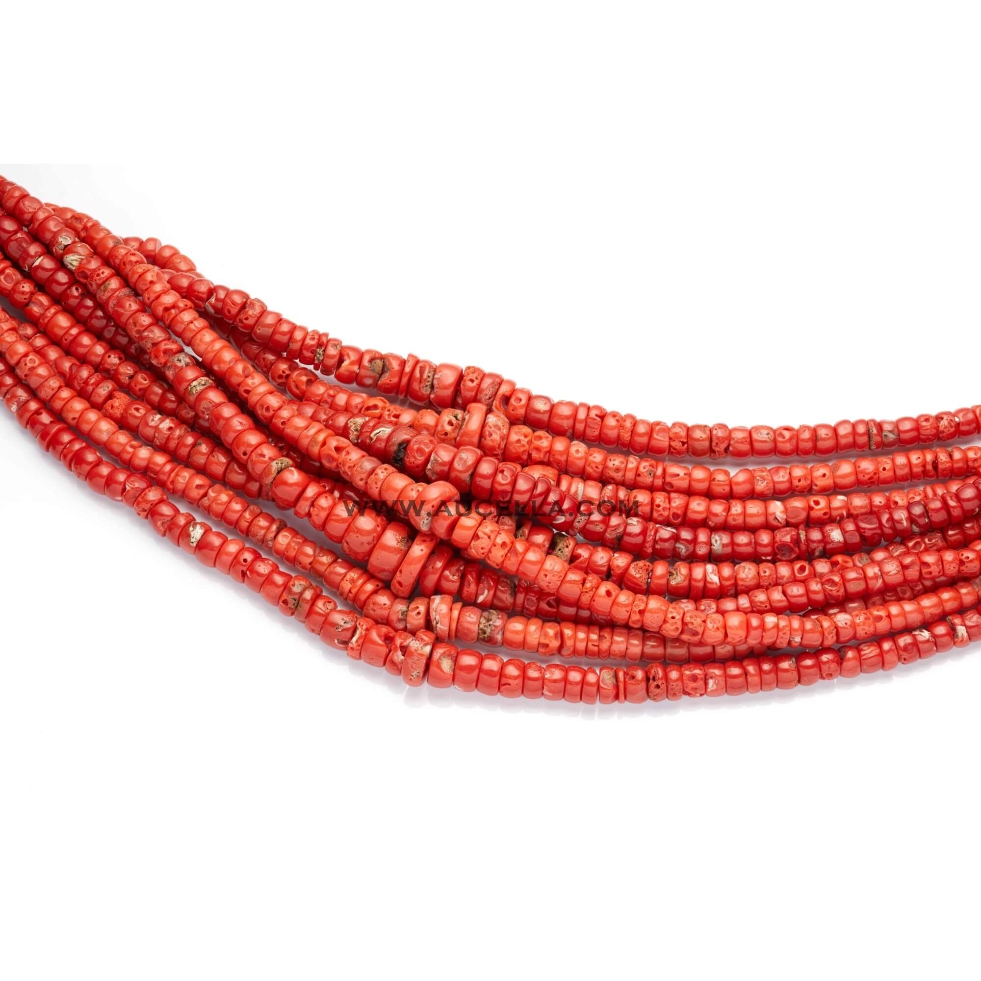Rondelle faccettate in corallo rosso 
