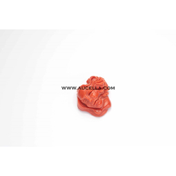Maschera incisa su corallo rosso natural
