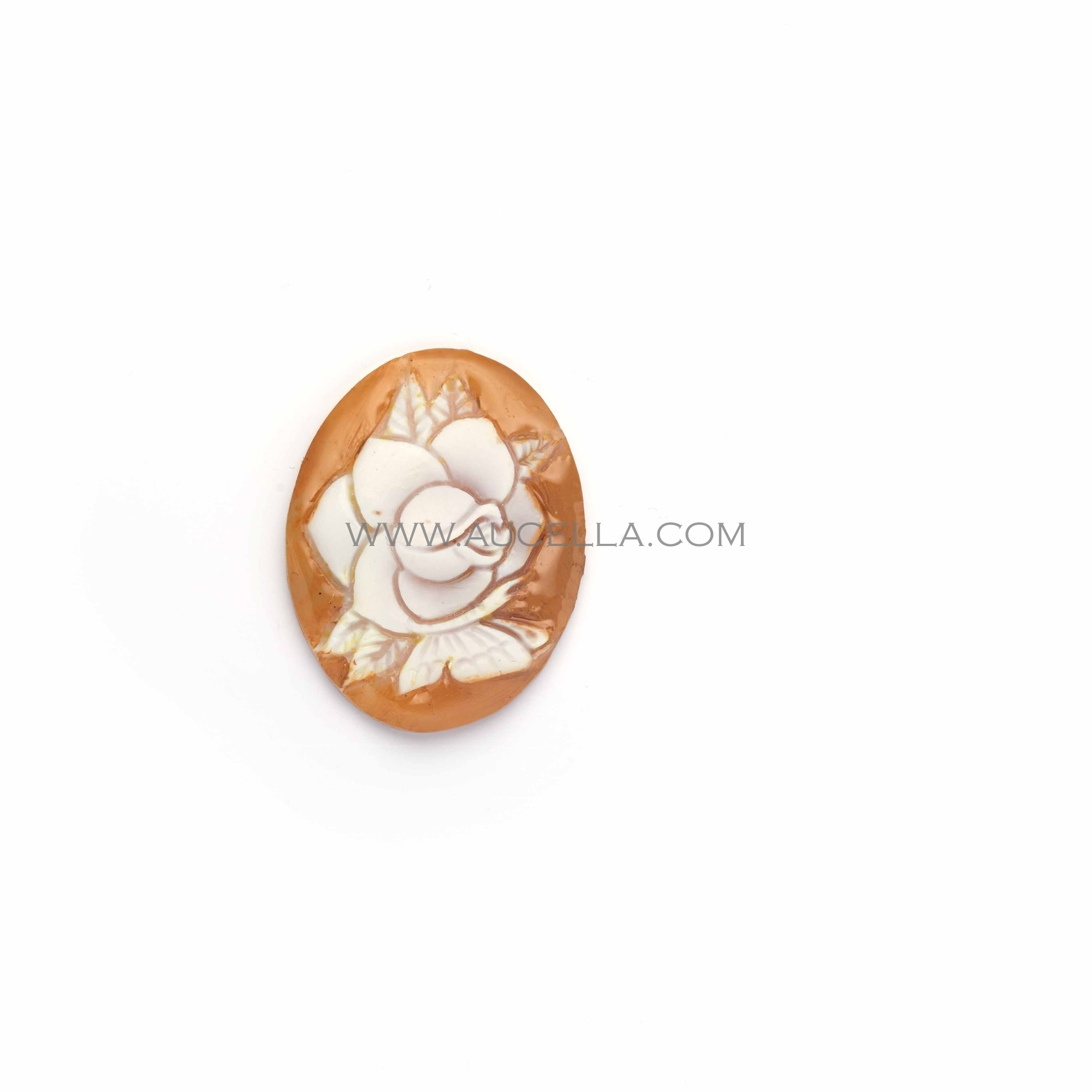 Cammeo sardonico ovale con fiore 