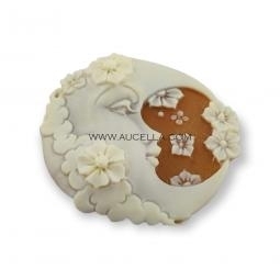 Moon carved on natural seashell
