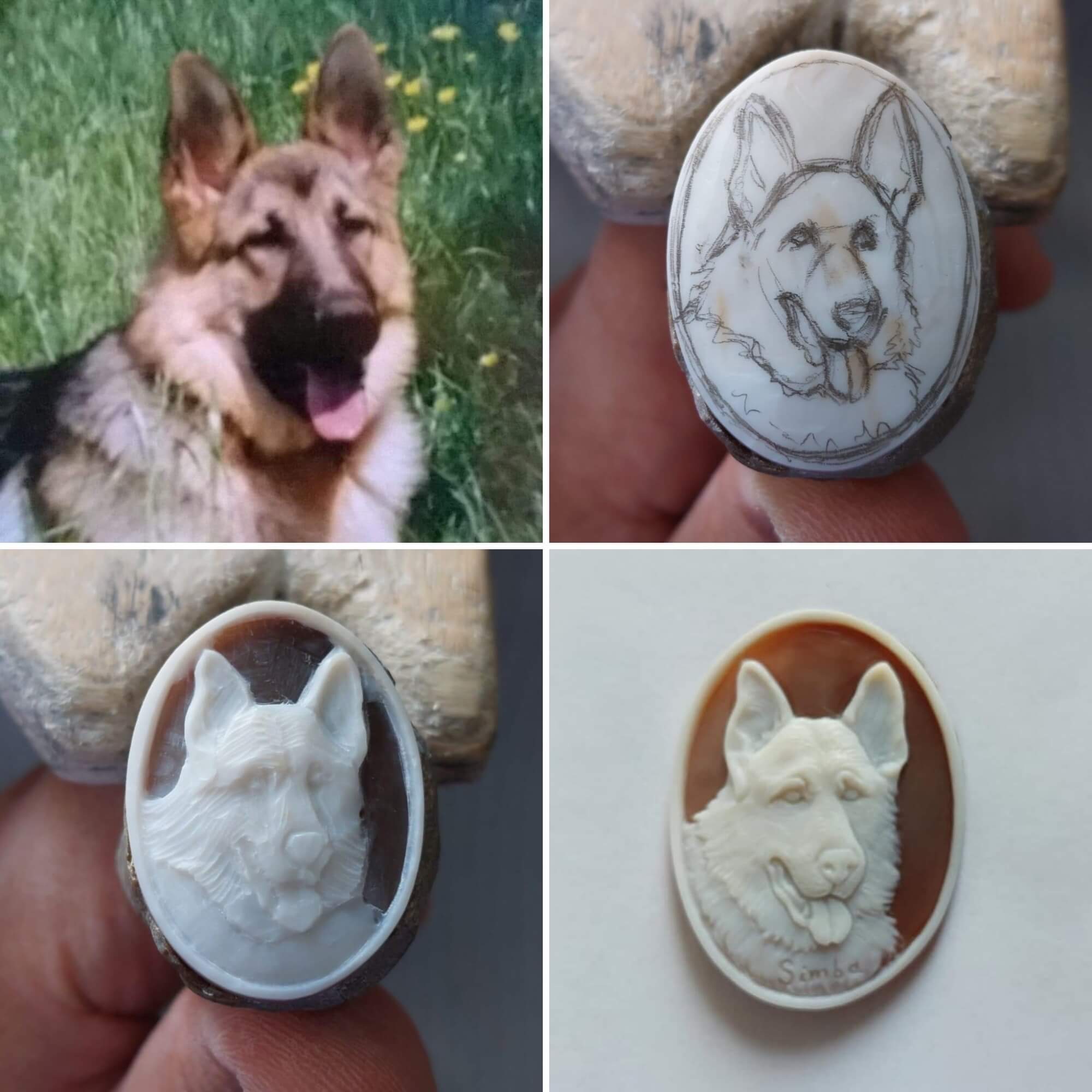 Cammeo personalizzato da foto cane