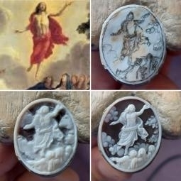 Cristo risorto inciso su cammeo