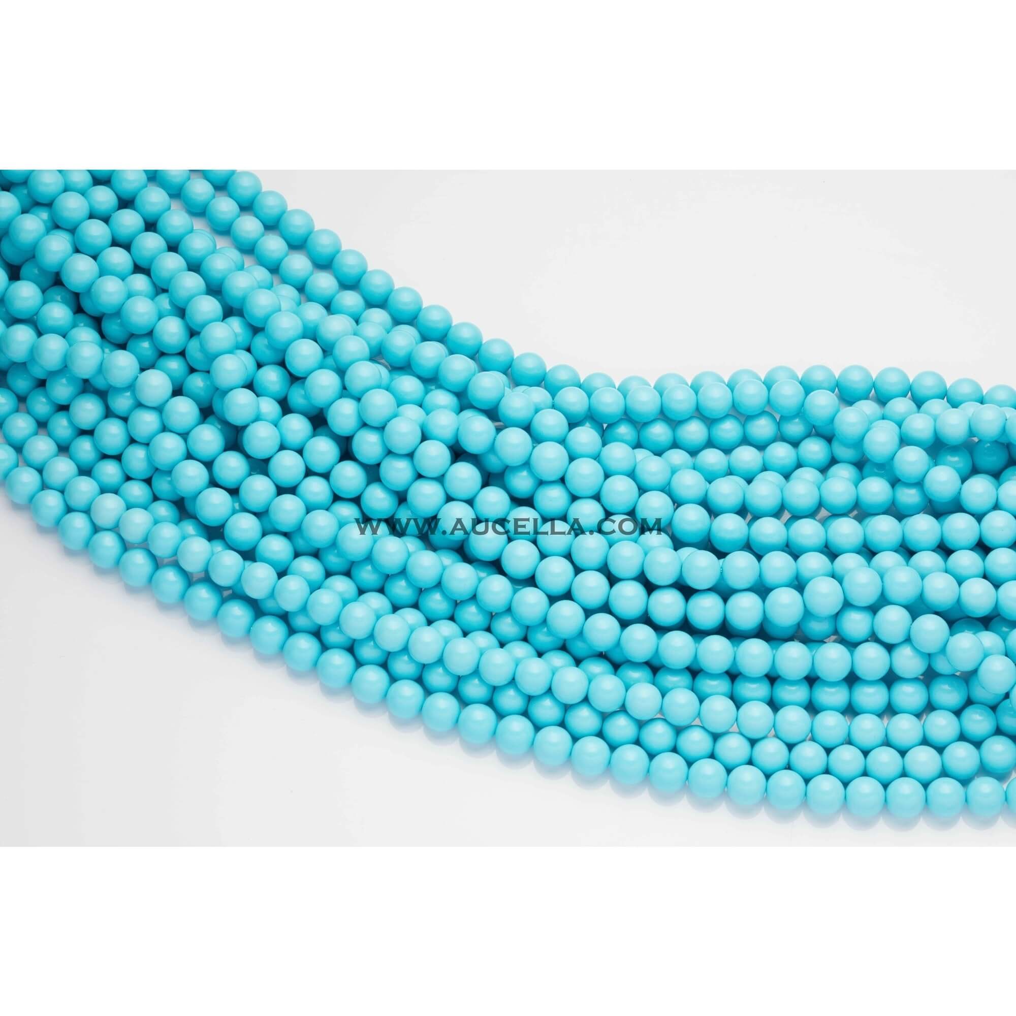 Reconstituted Turquoise beads mm 6