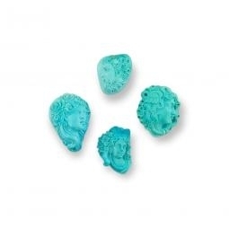 Handmade carving made on turquoise 