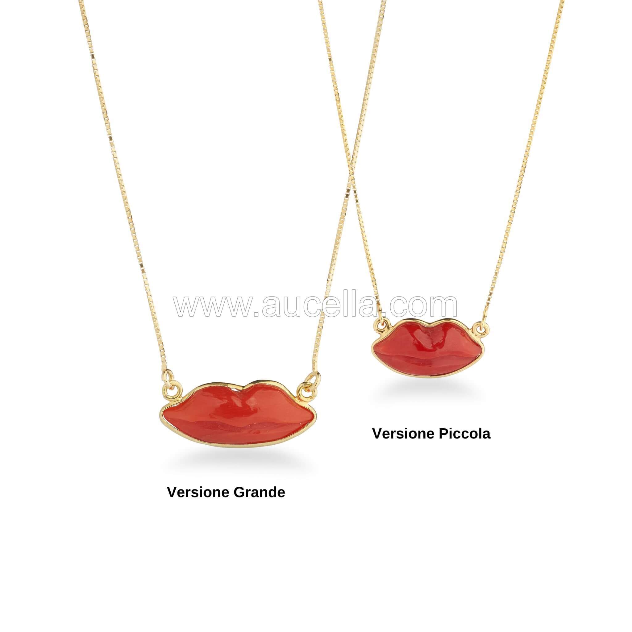 Necklace with coral mouth and silver setting