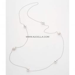 Necklace with small fresh water pearls baroque and silver 925