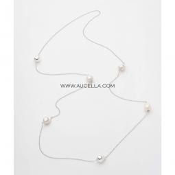 Necklaces with natural pearls set in silver 925