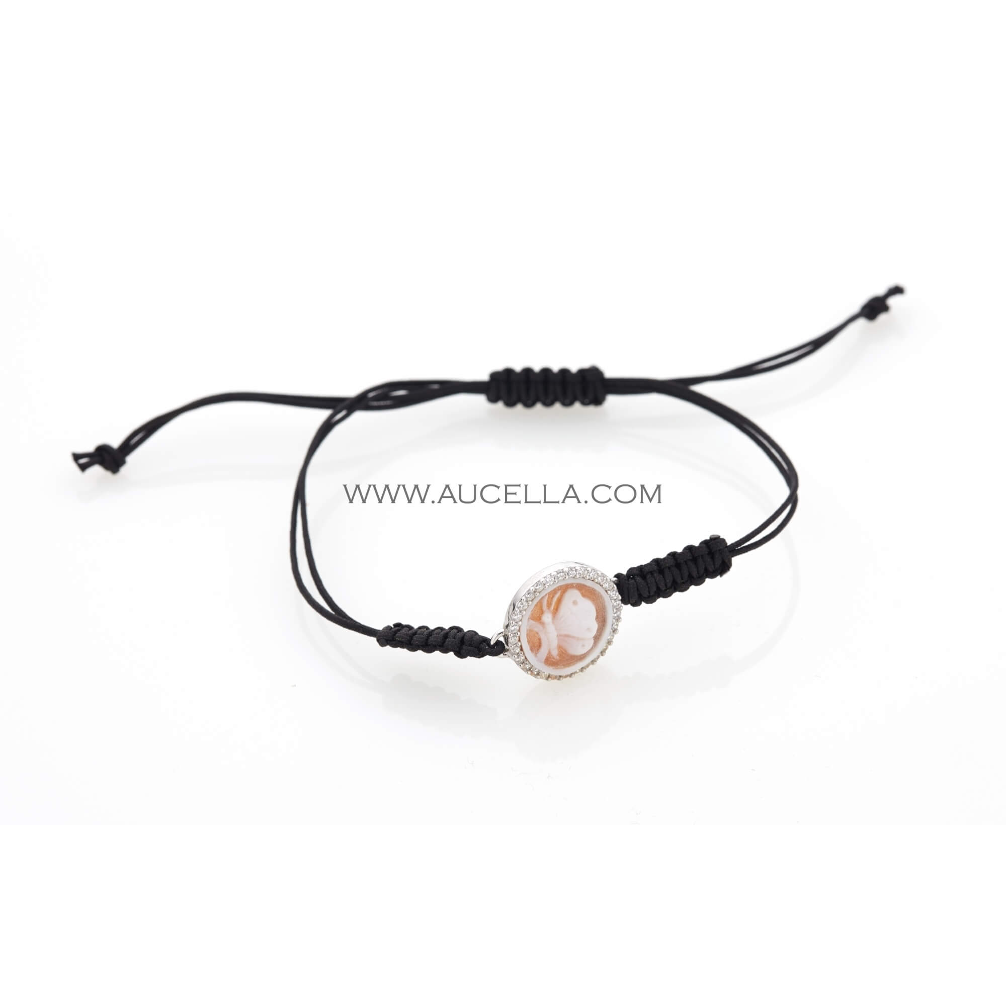 Bracciale in argento con zirconi e cammeo