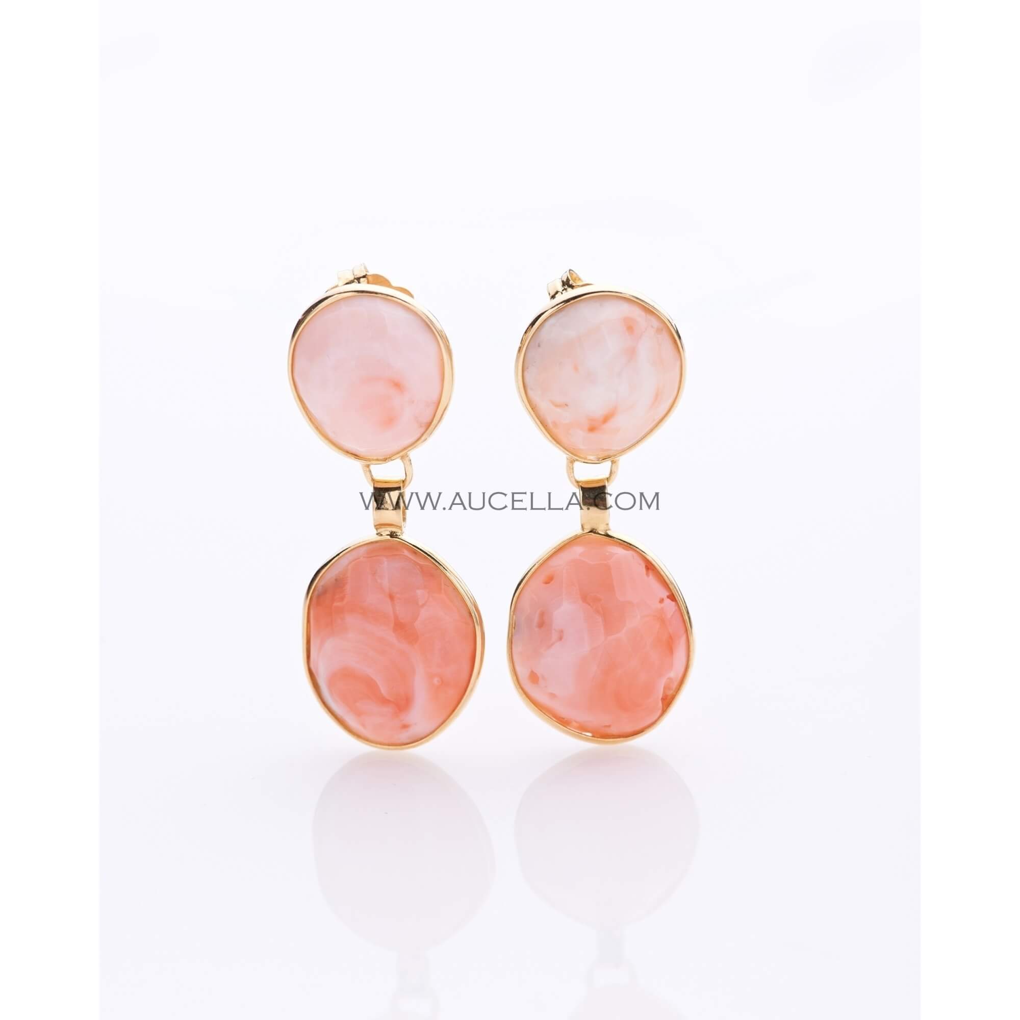 Orecchini 925 con Corallo Rosa Naturale