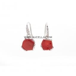 Spole corallo rosso montate in argento 
