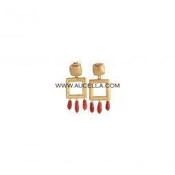 Orecchini in argento con corallo naturale 925