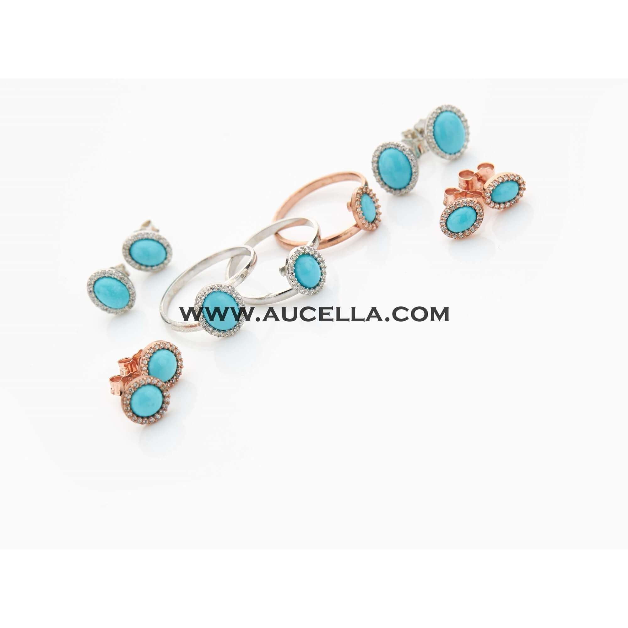 Orecchini spole turchese 4x6