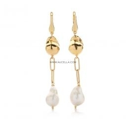 Orecchini in argento giallo con perle acqua dolce 