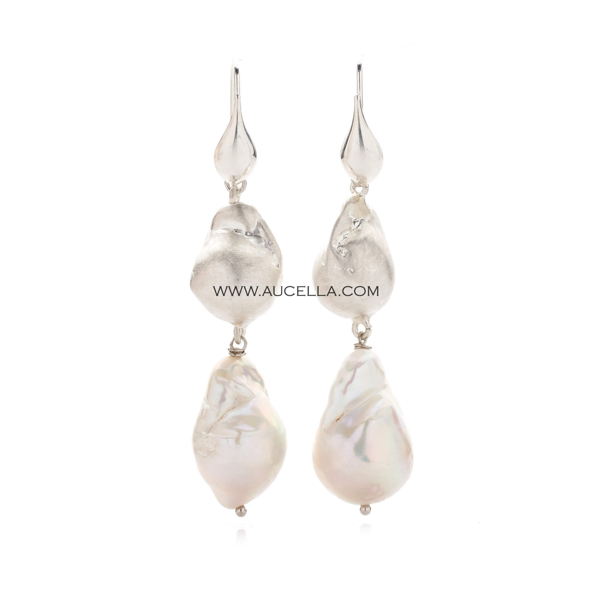 Orecchini perle barocche in argento bianco