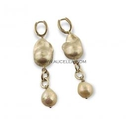 Orecchini in argento rodiato 925 con perle barocche