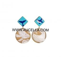 Marine subject handmade on natural seachell 