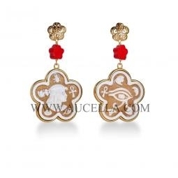 Earrings symbol collection natural cameo