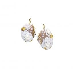 Flower cameo set in silver 925 