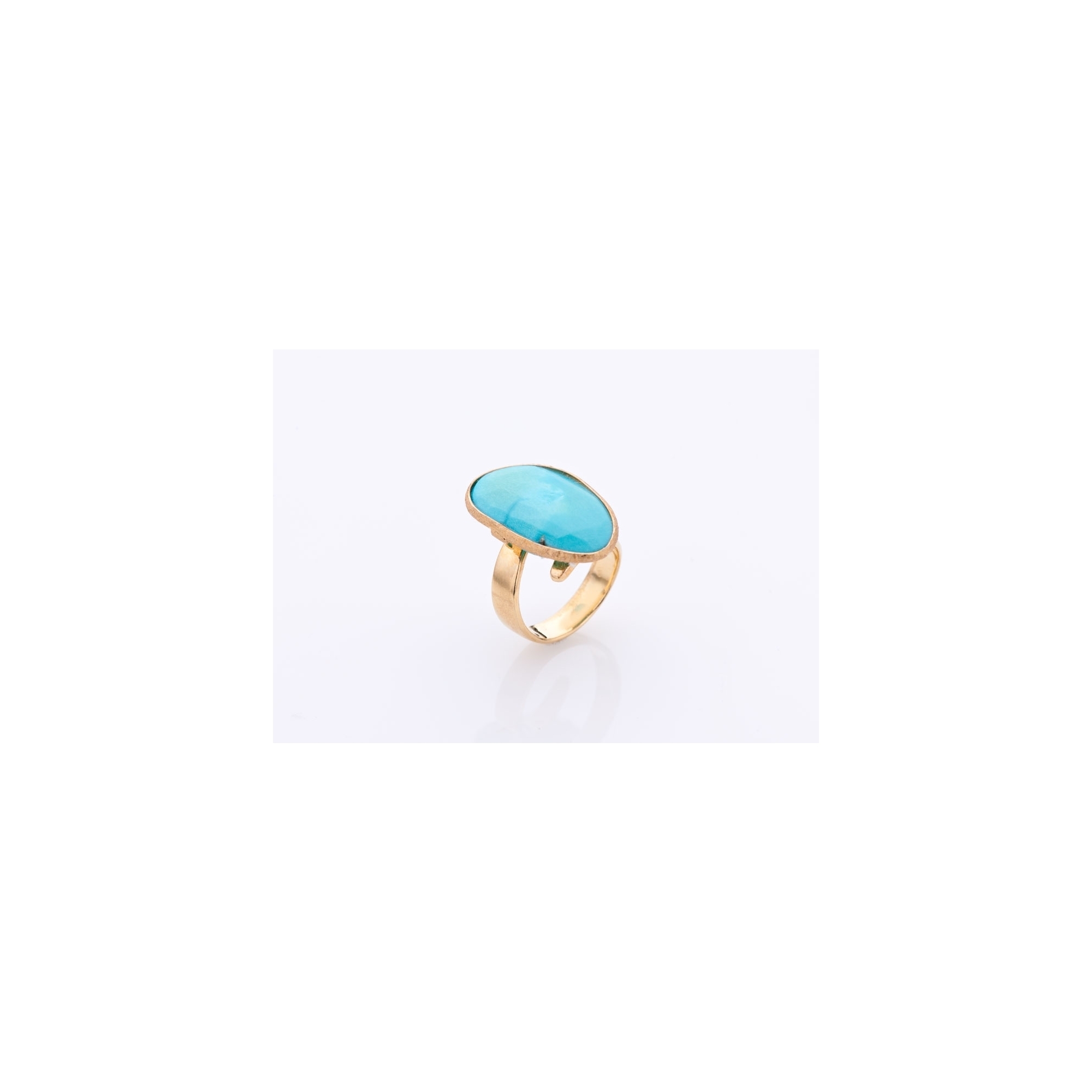 Anello con turchese naturale e argento