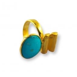 Anello in argento con spola di turchese 