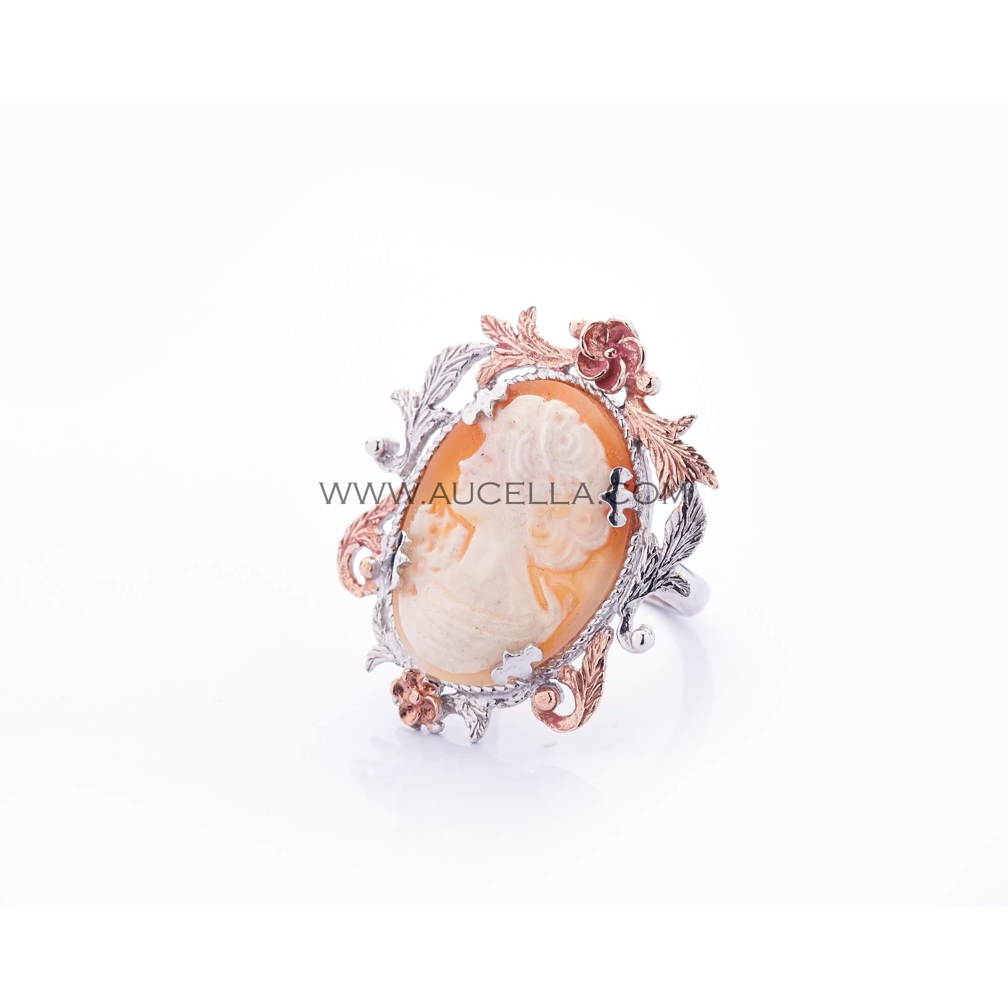 Stile antico cammeo inciso a mano su argento 925 