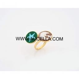 Ring set in silver with cameo and mosaic 