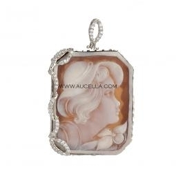 Pendant set with silver 925 cameo and zirconia 