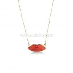 Collana con bocca corallo rosso