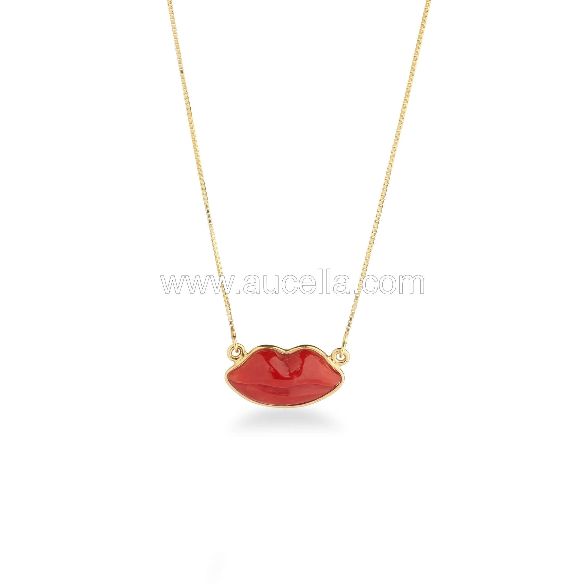 Novità 2024 Collana con bacio di corallo e montatura in oro