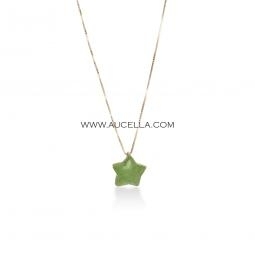 Natural green turquoise star set in gold