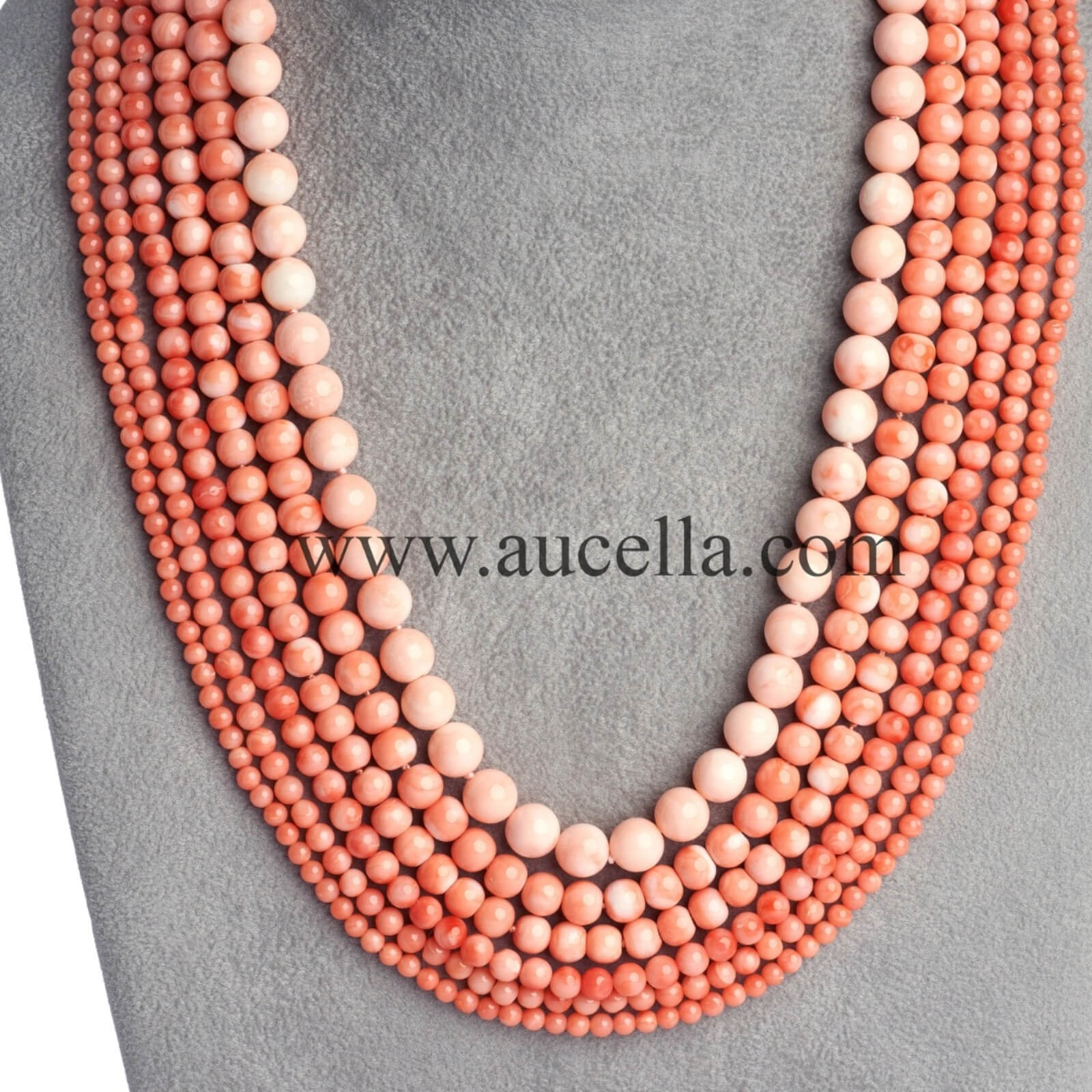 Natural pink coral necklace 8 mm