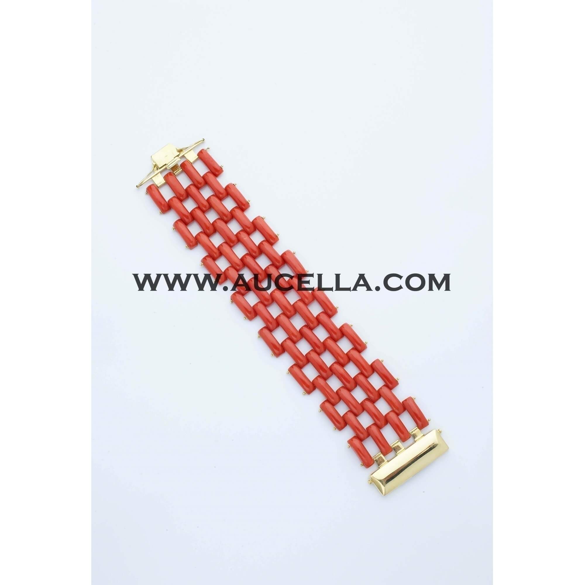Bracciale cartier in corallo rosso naturale e oro 