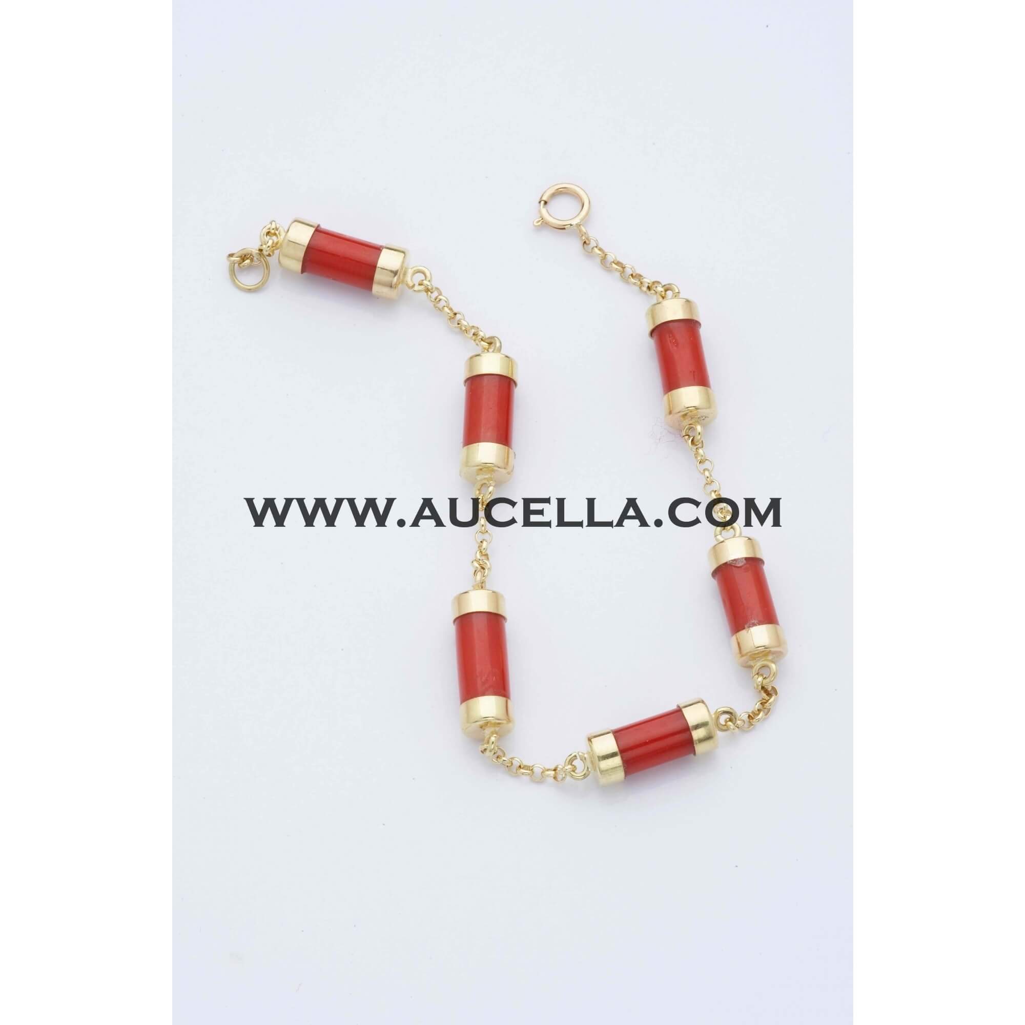 Bracelet set in gold with big tubes 