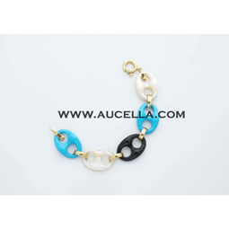 Bracciale in oro con turchese madreperla e onice