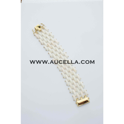 Bracciale in corallo bianco montato in oro