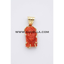 Ciondolo in oro con volto di Cristo inciso 