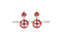 Earrings coral and sapphires 