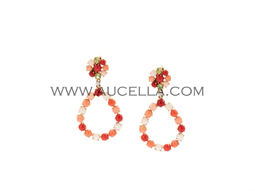 Earrings coral small cabochon