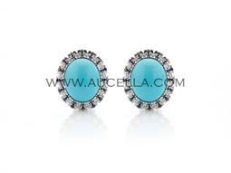 Orecchini spole turchese naturale 