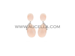 Orecchini in corallo rosa a pendolo 